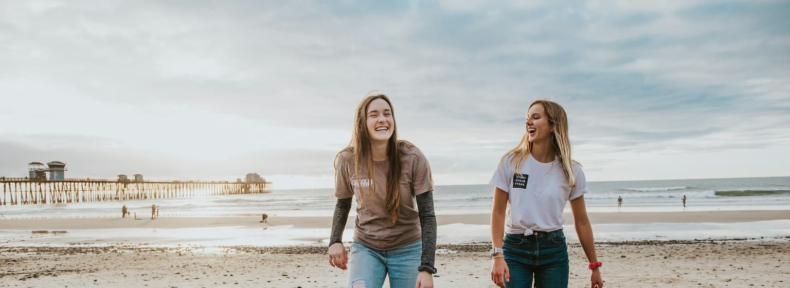 two girls on a beach